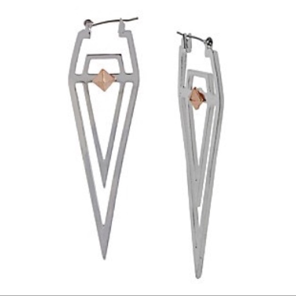 Steve Madden Jewelry - Steve Madden Two Tone Geometric Drop Earrings NWT